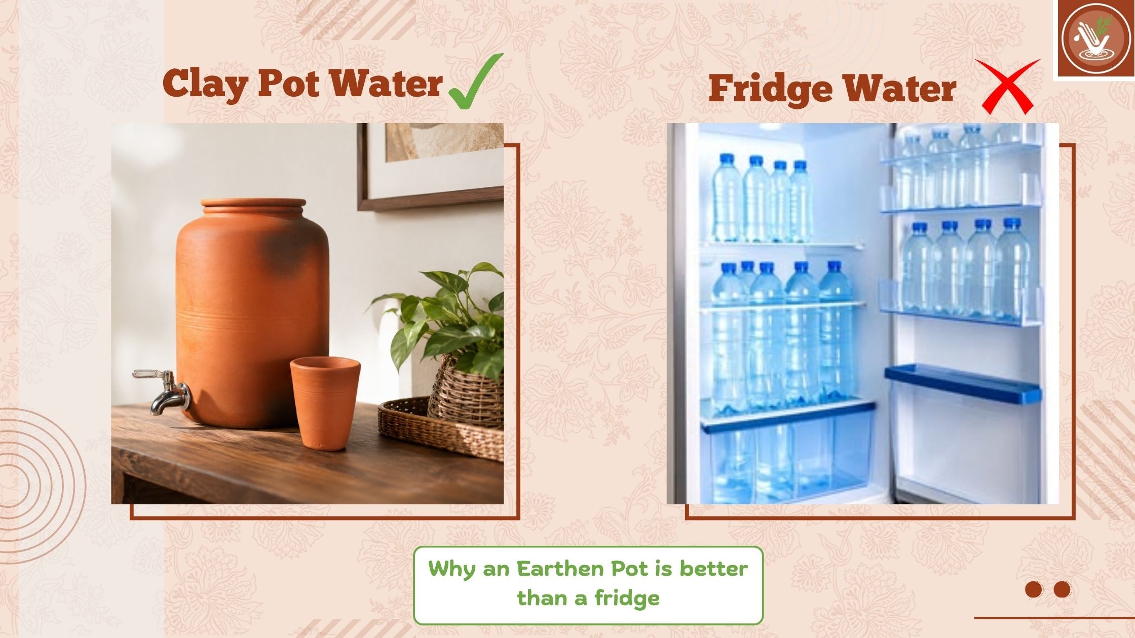 clay pot water vs fridge water
