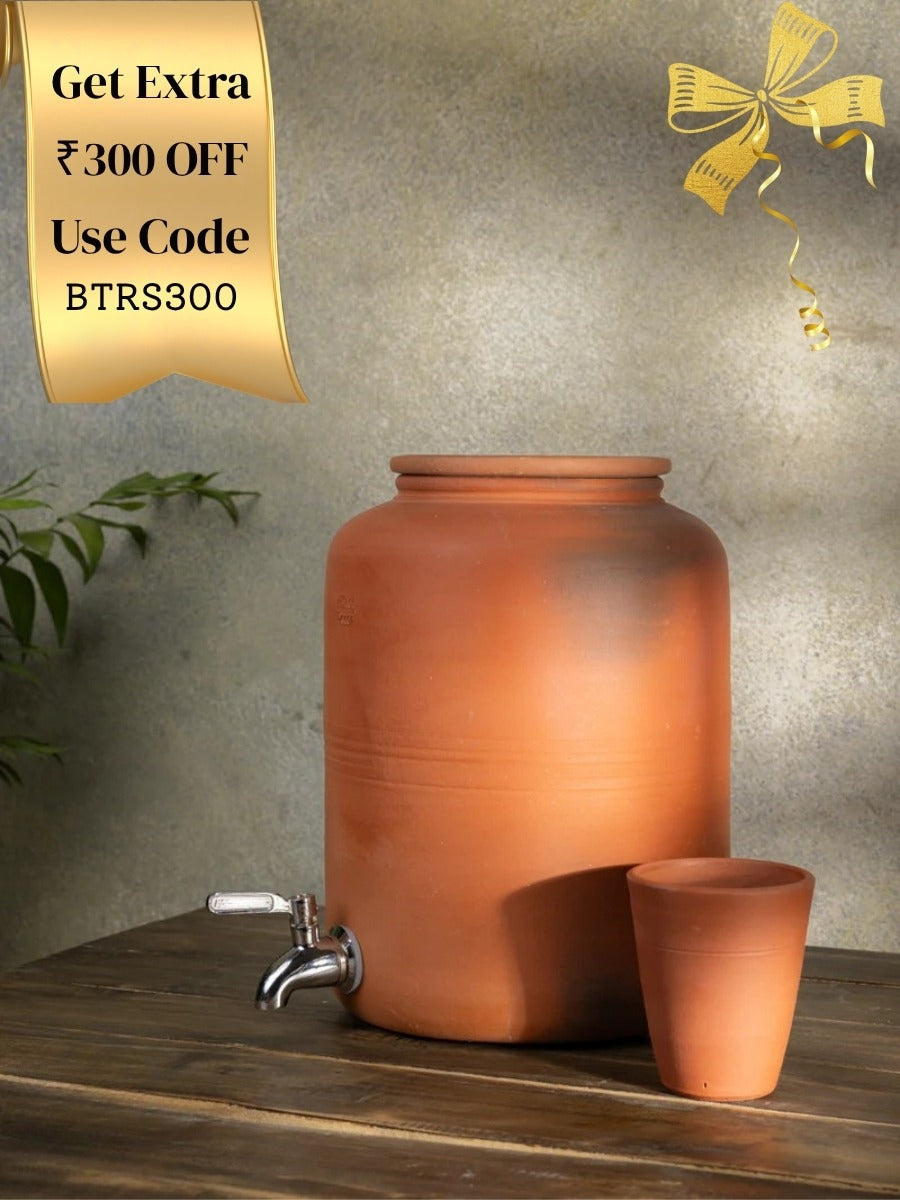 Handmade clay water pot