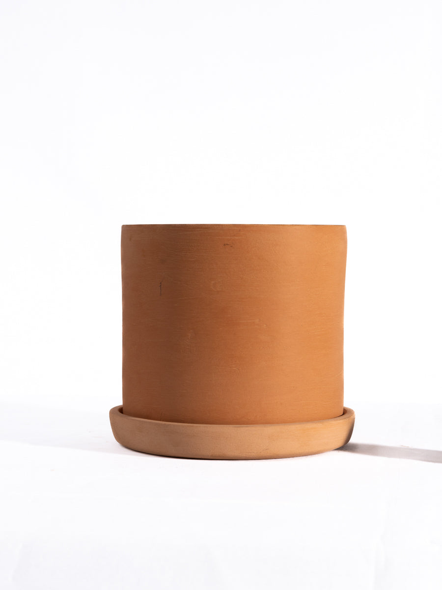 Terracotta Flower Pot with Bottom Tray 8.5 inch