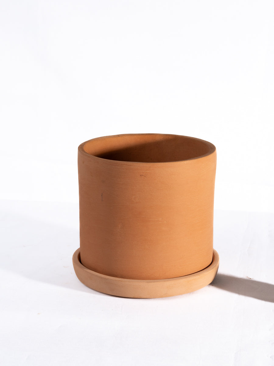 Terracotta Flower Pot with Bottom Tray 8.5 inch