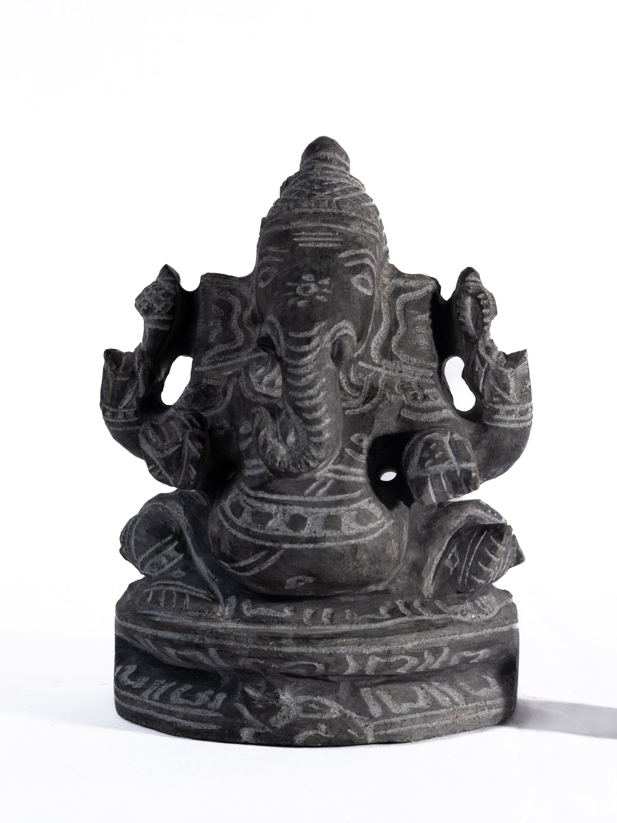 Black Stone Idol Valampuri Vinayagar 12 inch