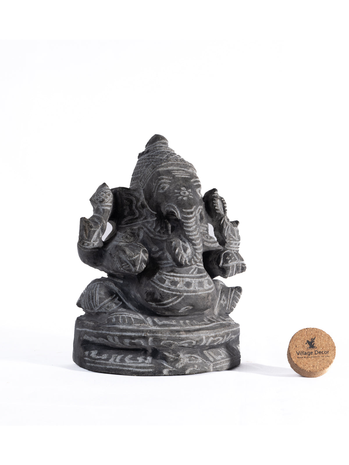 Black Stone Idol Valampuri Vinayagar 12 inch
