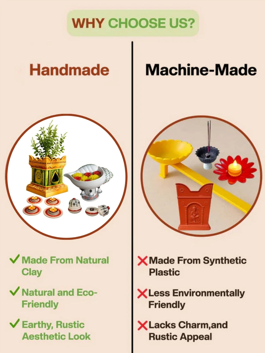 comparison between handmade clay products VS machine made products