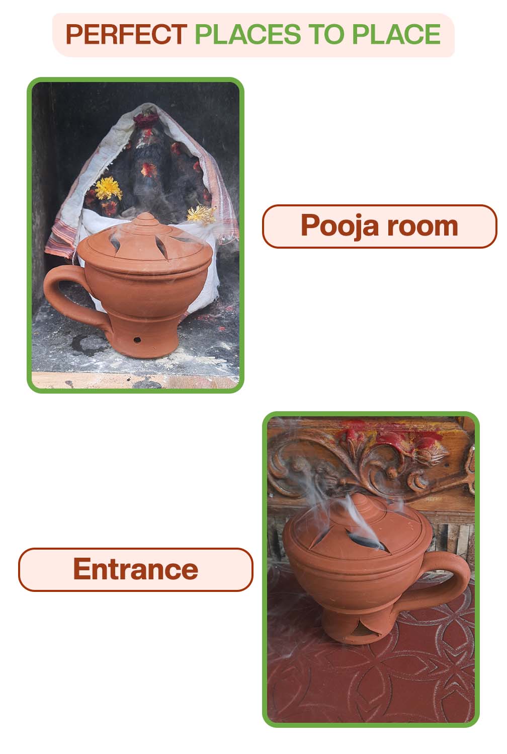 Perfect to place in spiritual corners like pooja rooms or near entrances to create a calming and welcoming environment.