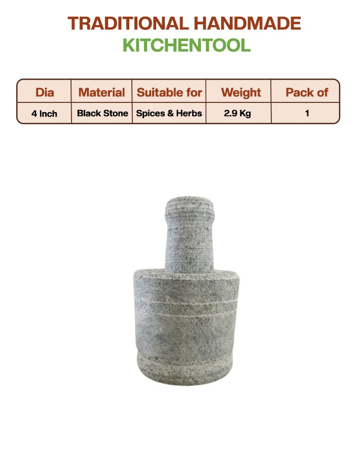 Mortar and pestle showing the detailed view of product specification.