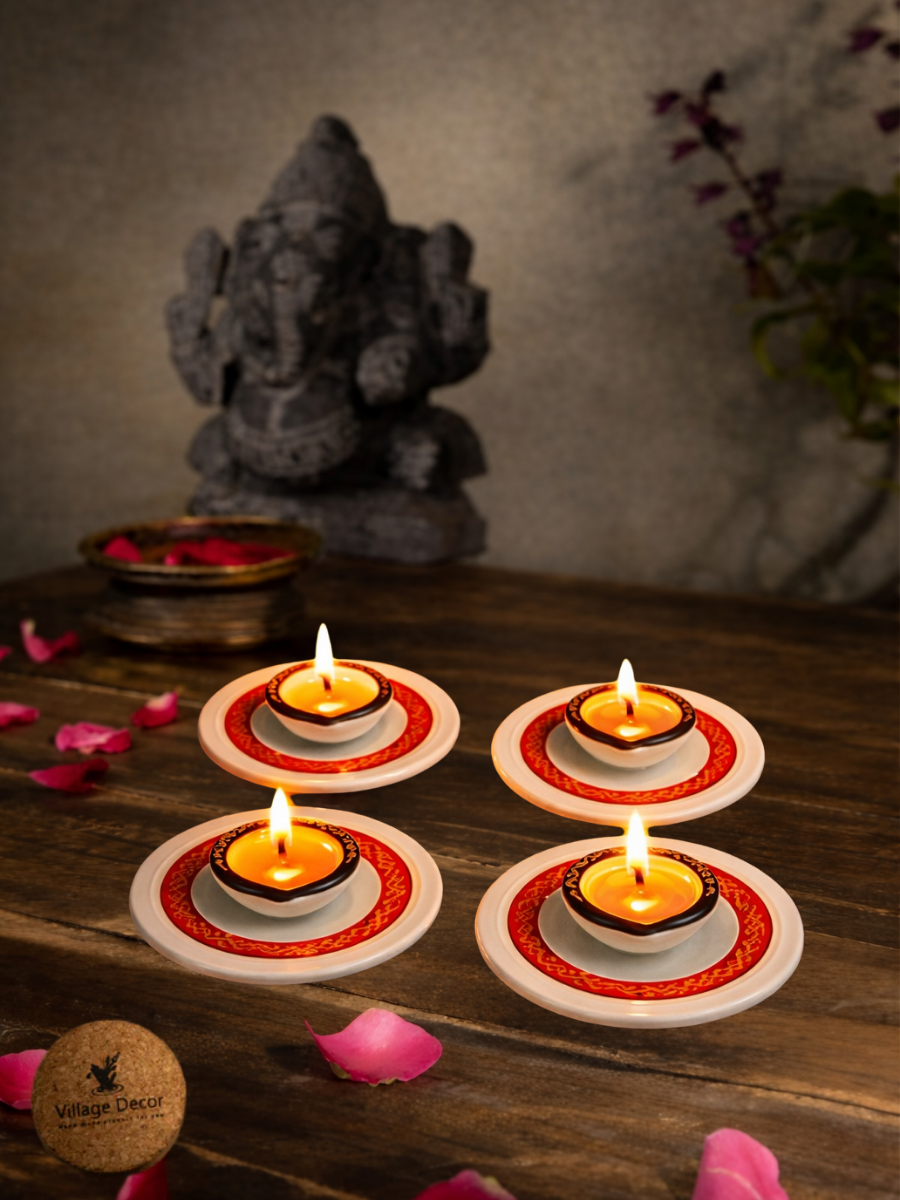 Handcrafted terracotta plate agal vilakku