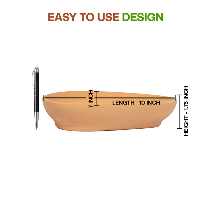 Terracotta bonsai Flower Pot showing easy to use design with dimension view and small size, ideal for indoor and outdoor plant lovers.