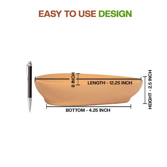 Terracotta bonsai Flower Pot showing easy to use design with dimension view and small size, ideal for indoor and outdoor plant lovers.