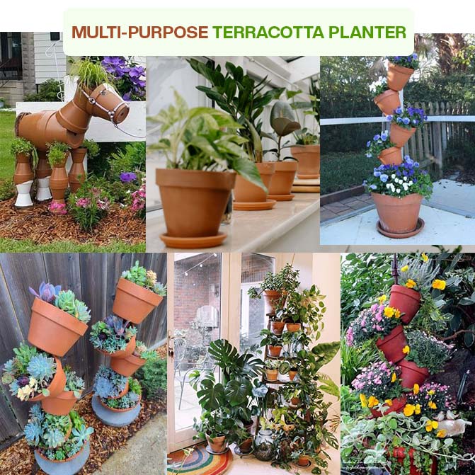 Various Uses Of Terracotta Planters pot Displayed With Indoor Plants, Hanging Arrangements, And Creative Gift Ideas For Home Decor.