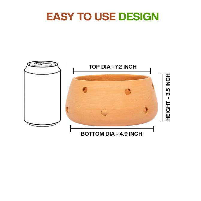 Terracotta planter pot with matching tray, shown with a simple and user-friendly design-perfect for orchids, succulents, or indoor plants.