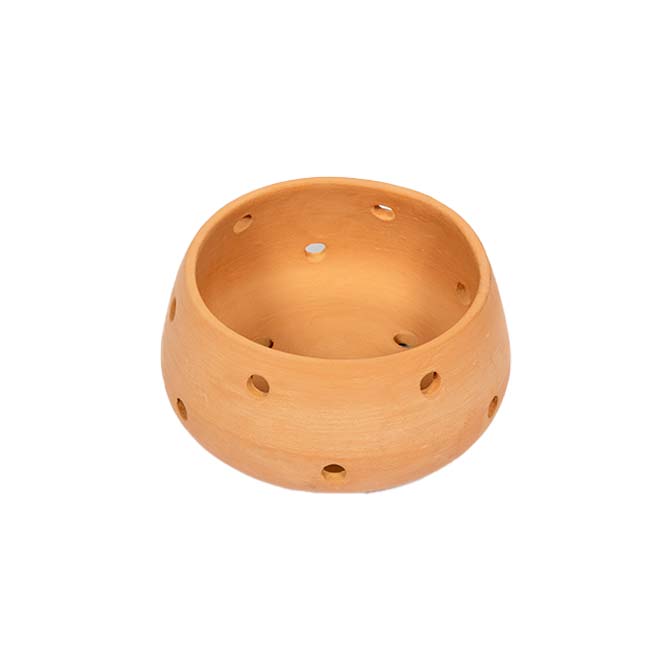 Terracotta Orchid  planter pot with side drainage holes, ideal for indoor herbs, small houseplants, or balcony decor.