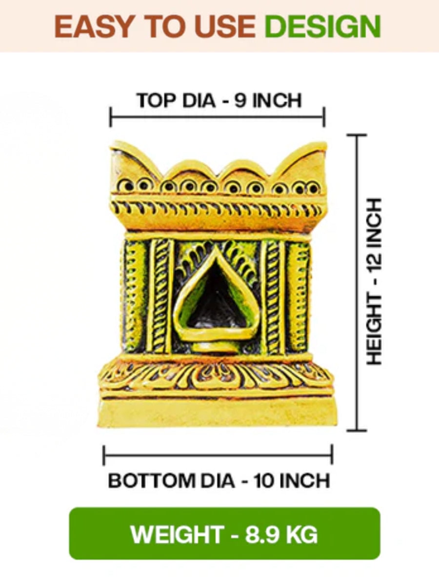 Terracotta Tulsi Pot with visual size comparison and simple design reference. Ideal for understanding the overall shape and structure.