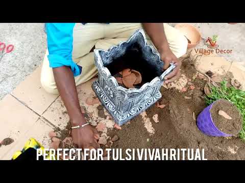 Unboxing Village Decor Terracotta Tulsi Pot.