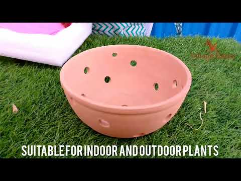 Unboxing Village Decor Terracotta Handmade Bowl Shape Orchid Planter Pot.