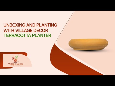 Village Decor Terracotta clay flower pot Unboxing and planting.