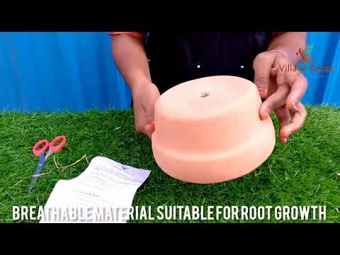 Village Decor Terracotta clay flower pot Unboxing and planting.