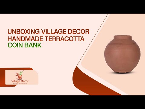 Unboxing Village Decor Handmade clay coin bank