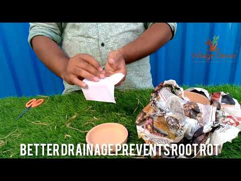 Unboxing Villagedecor Handmade Terracotta Cone Shape Planter.