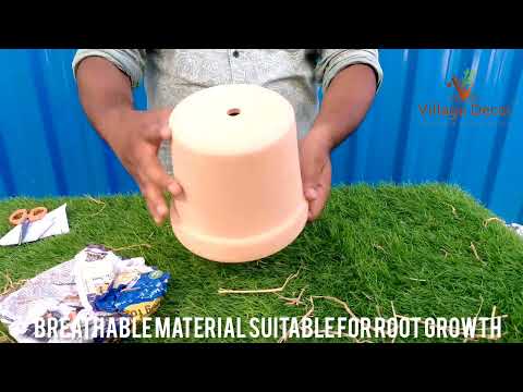 Unboxing Villagedecor Handmade Terracotta Cone Shape Planter.