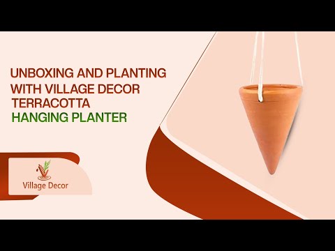 Unboxing Village decor Handmade Terracotta Hanging Planter.