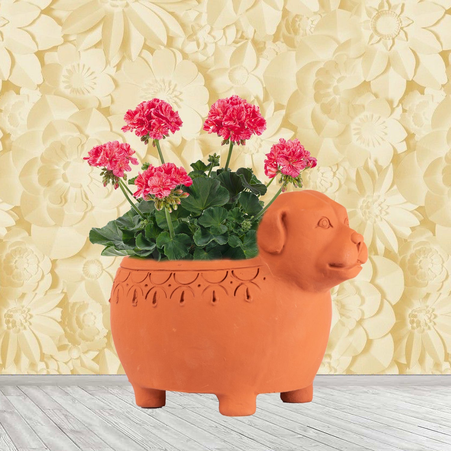Terracotta Dog Shape Planter Indoor / Outdoor