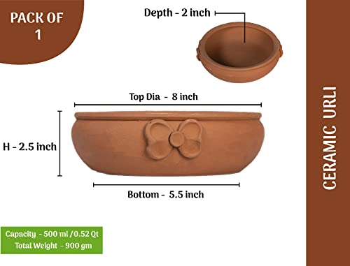 Terracotta Decorative Flower Pot Urli -8 inch