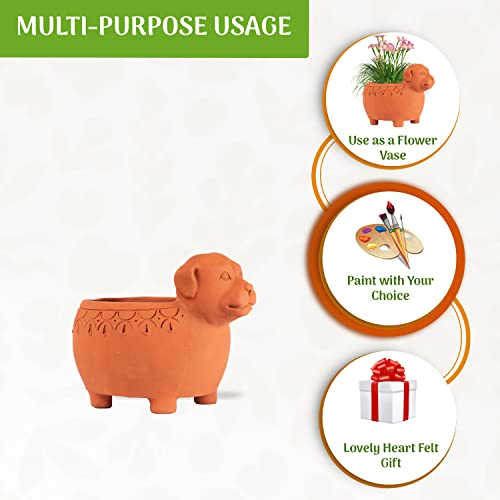 Terracotta Dog Shape Planter Indoor / Outdoor