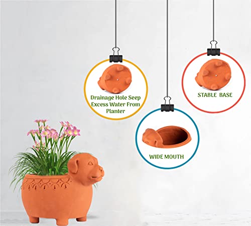 Terracotta Dog Shape Planter Indoor / Outdoor
