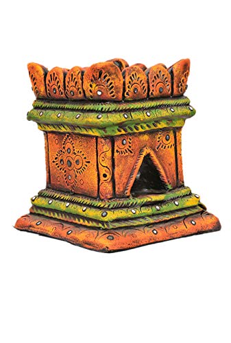 Terracotta Tulsi Pot, Multicolour, 7.5 X 8.5 inch, 1 Piece.