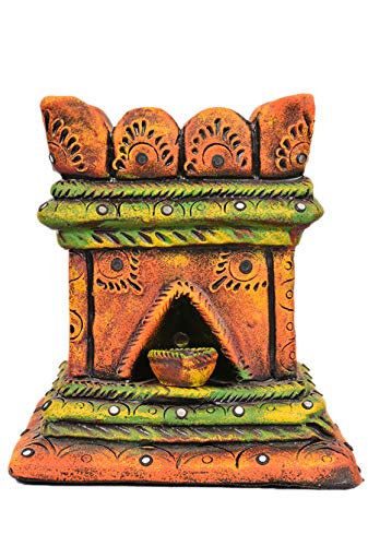 Terracotta Tulsi Pot, Multicolour, 7.5 X 8.5 inch, 1 Piece.