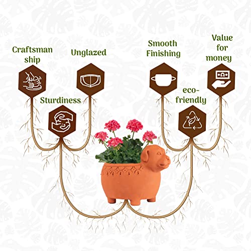 Terracotta Dog Shape Planter Indoor / Outdoor