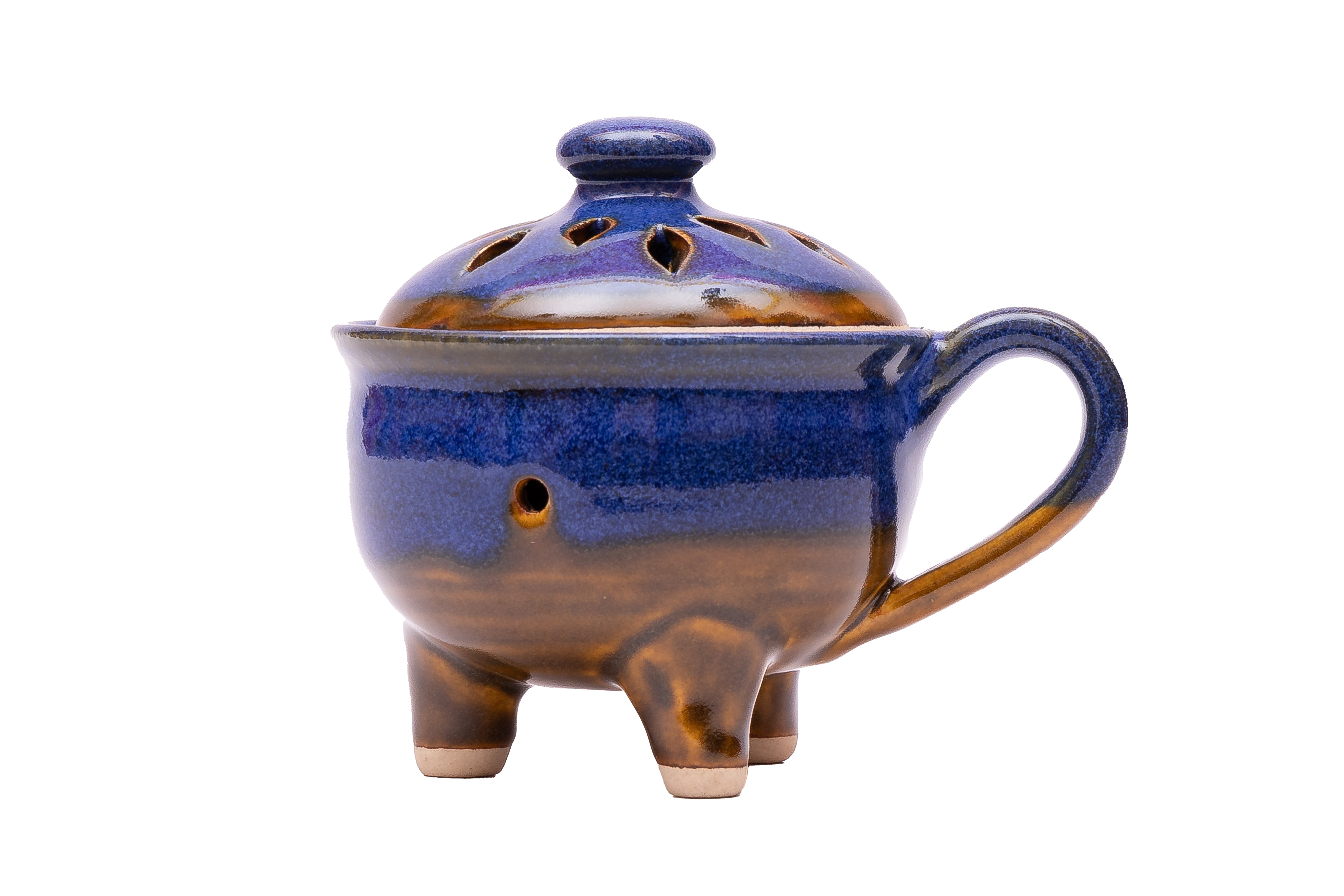 Ceramic Sambrani / Incense Holder with lid