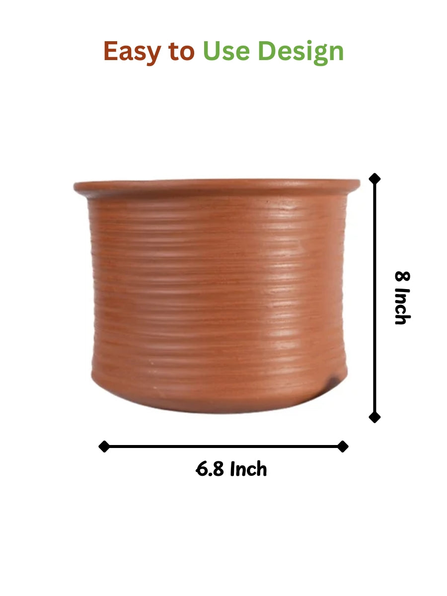 Earthen Clay Biryani Pot – 5 Liter | Mitti Ke Bartan, Traditional Cooking, Handmade, 100% Toxin Free