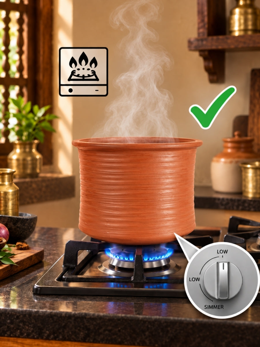 Earthen Clay Biryani Pot – 5 Liter | Mitti Ke Bartan, Traditional Cooking, Handmade, 100% Toxin Free