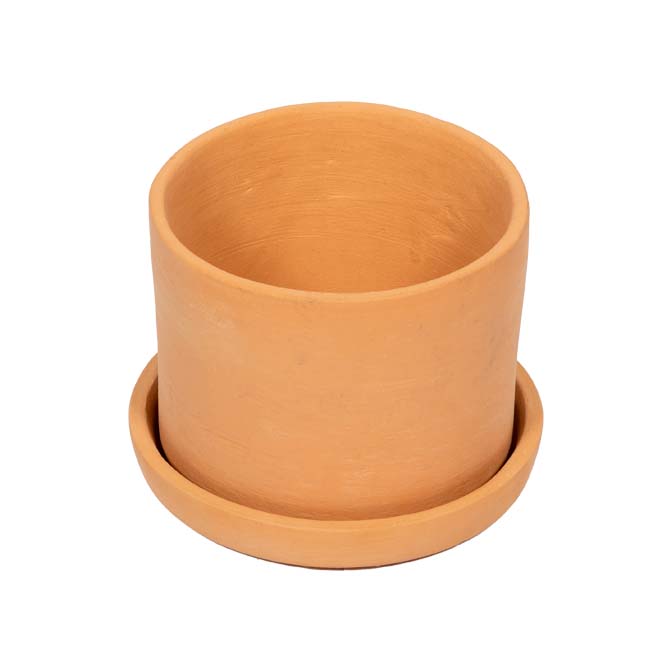 Terracotta Flower Pot with Bottom Tray 6 inch
