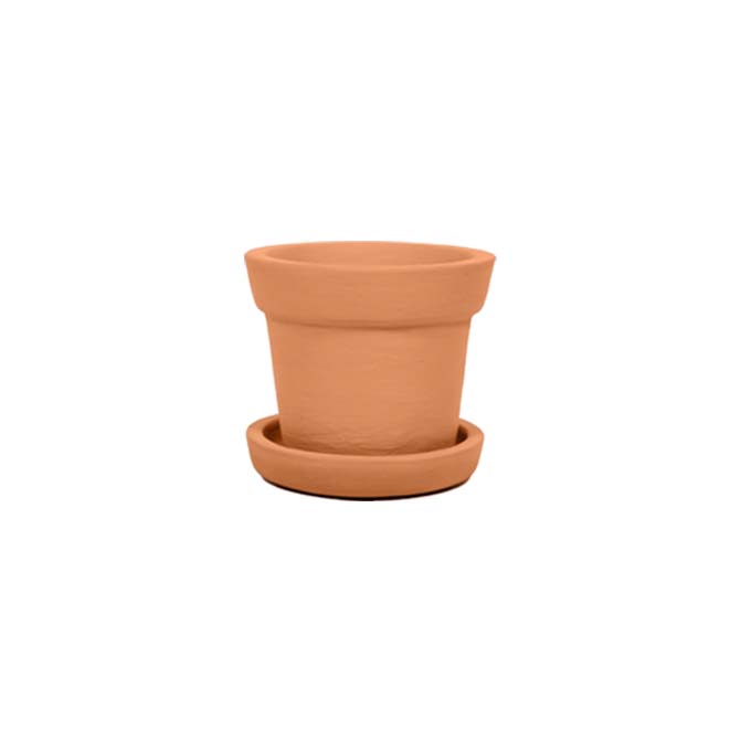 Terracotta Flower Pot with Bottom Tray 4 Inch