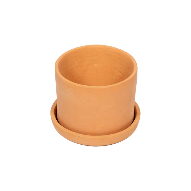 Terracotta Flower Pot with Bottom Tray, 4.5 Inch, Pack of 1
