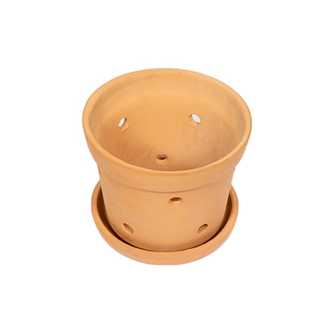 Terracotta Orchid Pot 7 inch 1 Qty