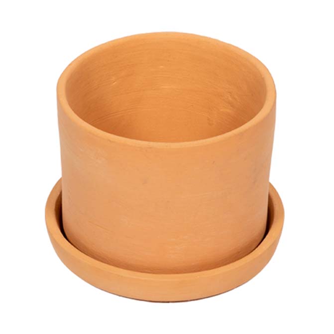 Terracotta Flower Pot with Bottom Tray 7 inch 1QTY