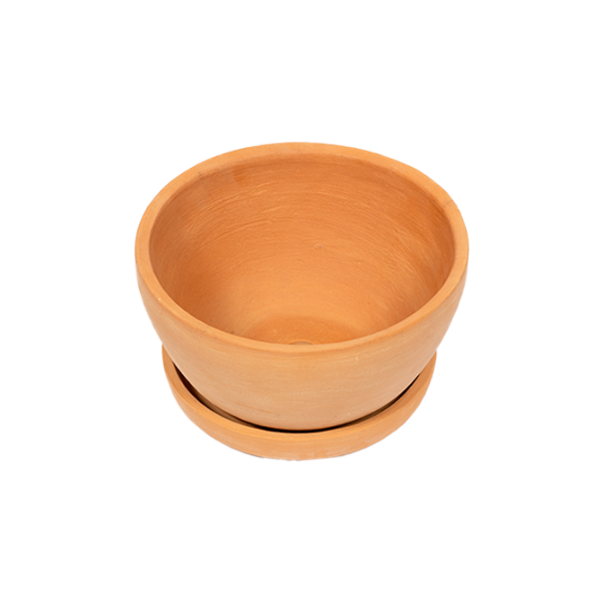 Terracotta Small Flower Pot with Bottom Tray  Pack of 1