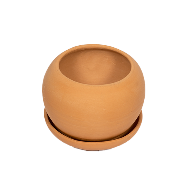 Terracotta Apple Shape Planter with Bottom Tray, 1 Piece