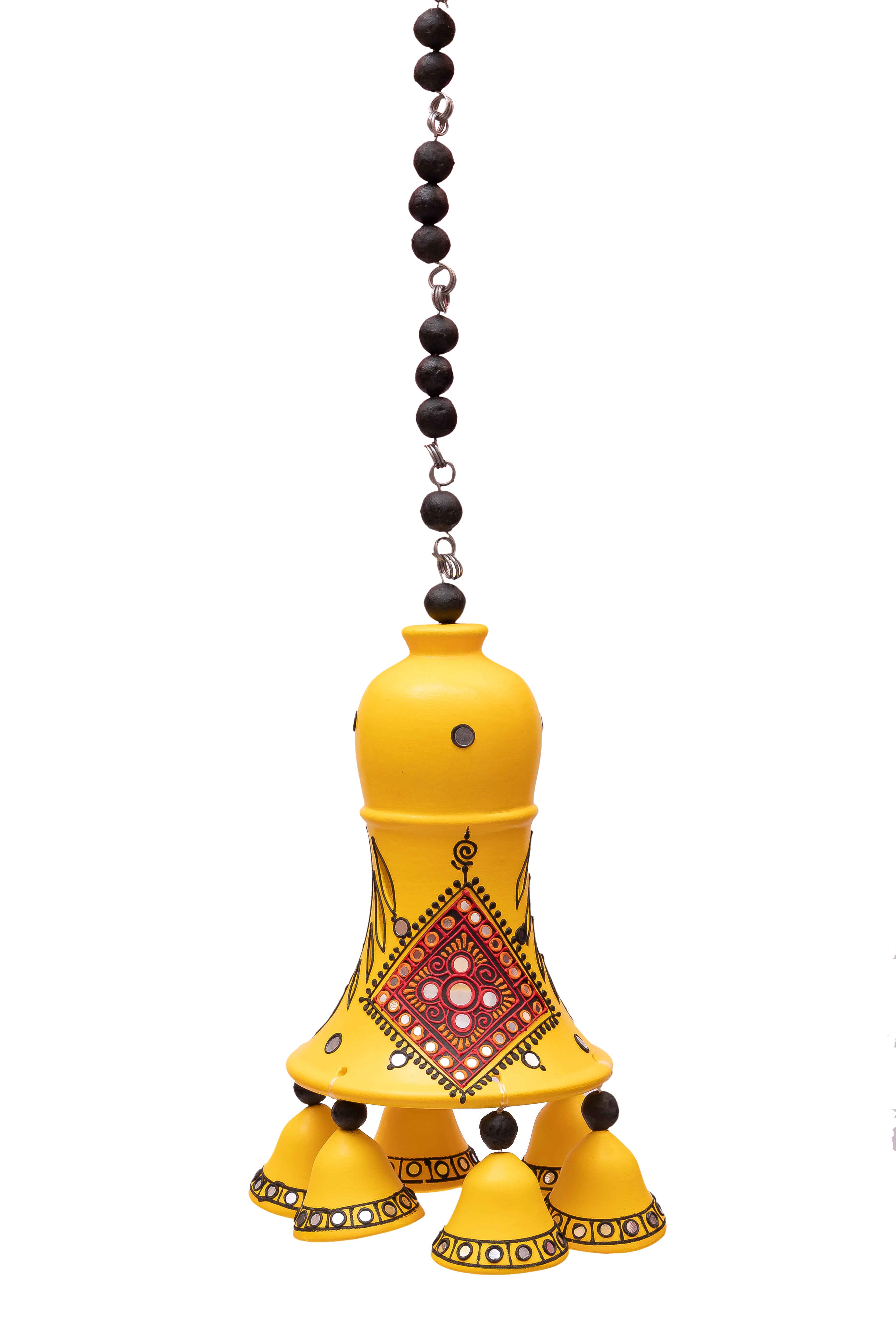 Terracotta Hanging Yellow  Bell - 24 inch