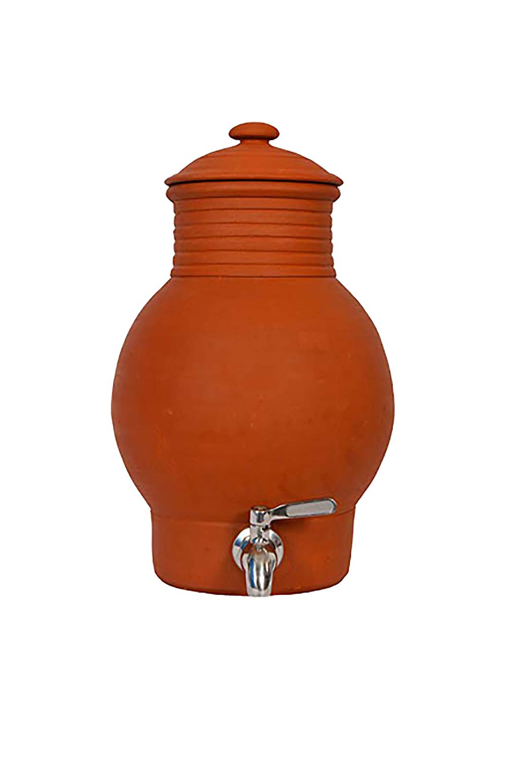 Earthen Clay Water Pot with Lid &tap (Pre-seasoned) -4000ml