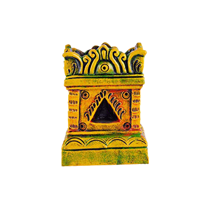 Earthen Brindavan Tulsi Pot Multi Color (B * H - 6 * 8 inch)