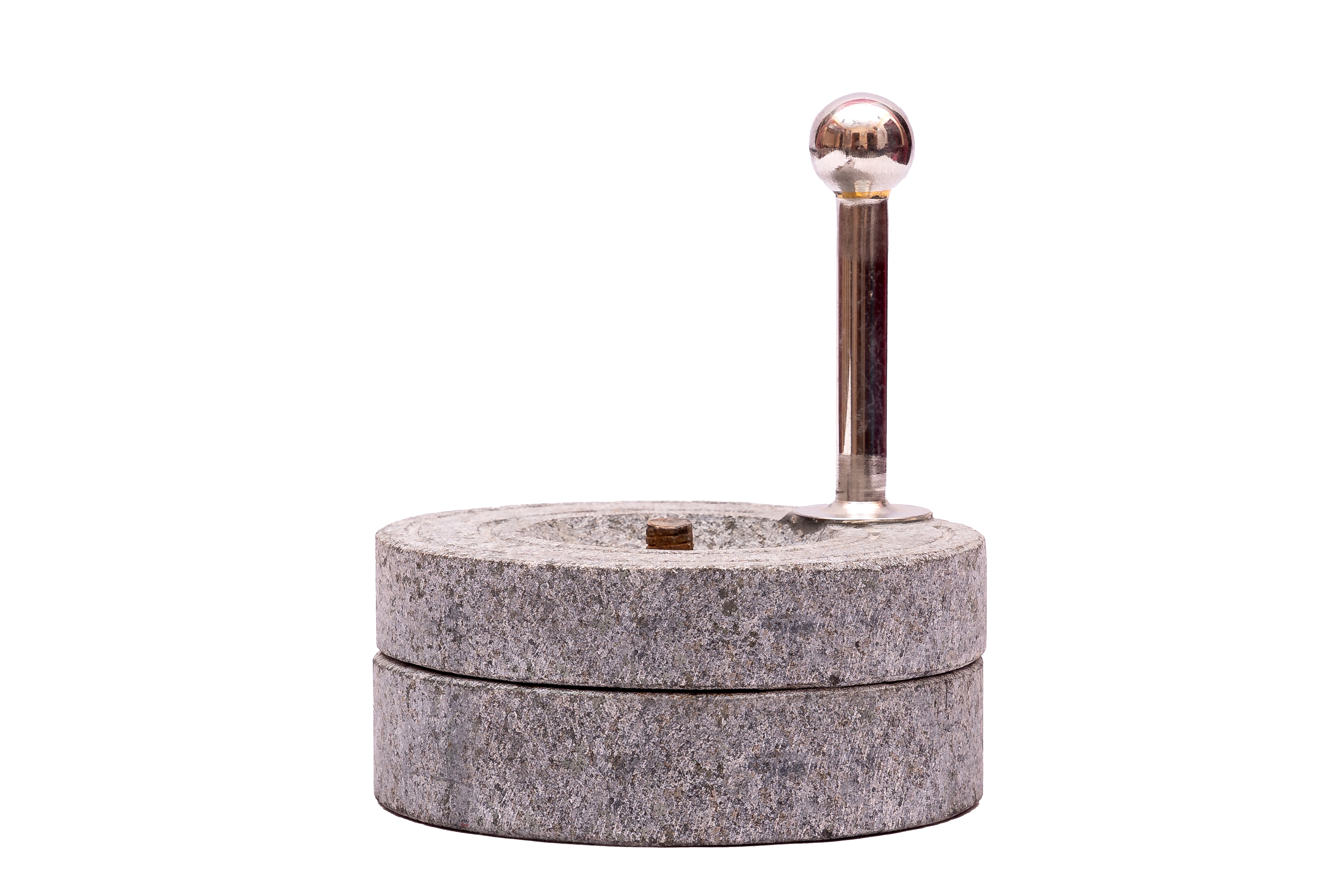 Black Stone carved Stone Mill / Grinder (Dia - 5.5 inch)