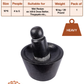 Black Stone Polished Attukal / mortar & pestle (B * H - 10 * 6 inch)