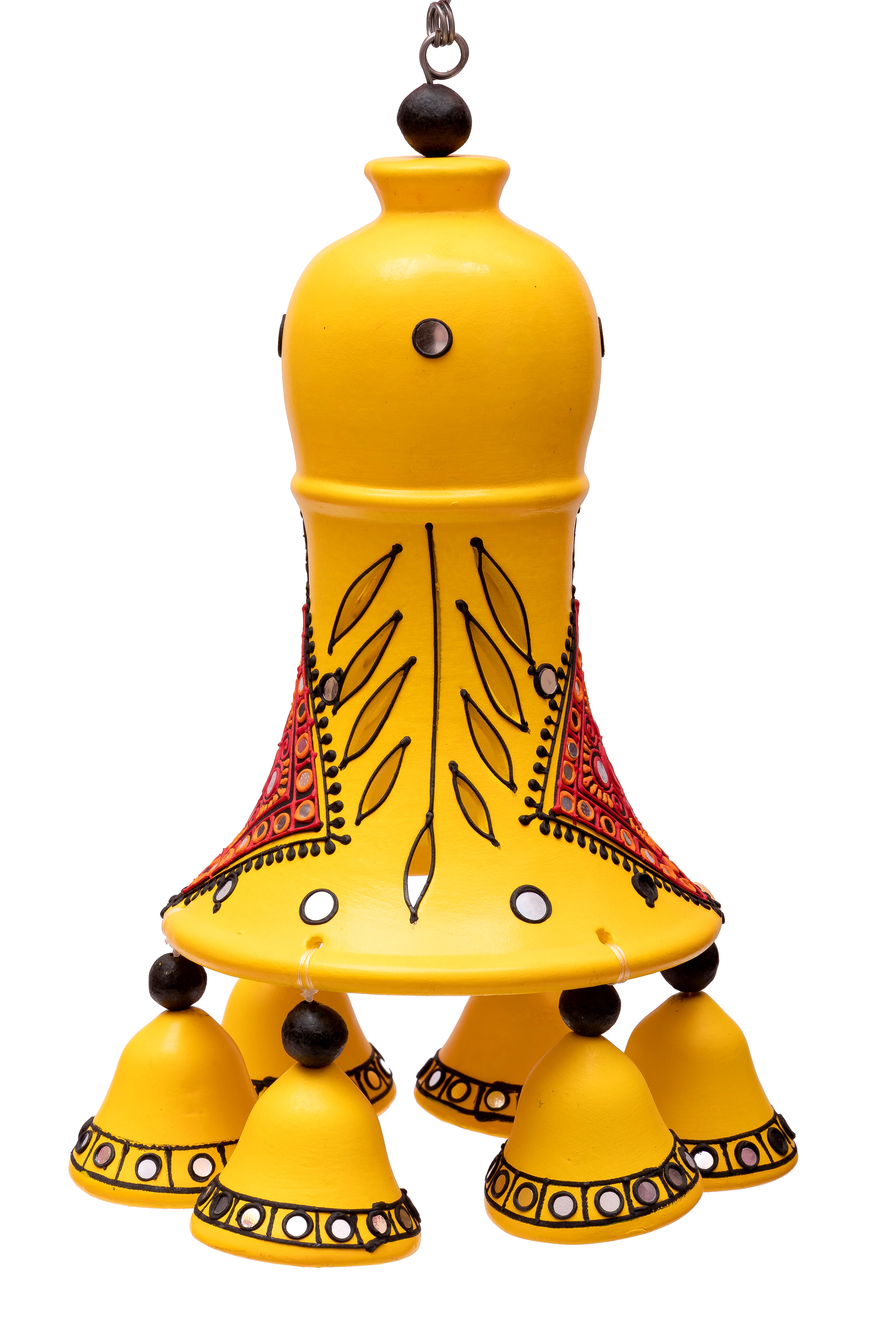 Terracotta Hanging Yellow  Bell - 24 inch