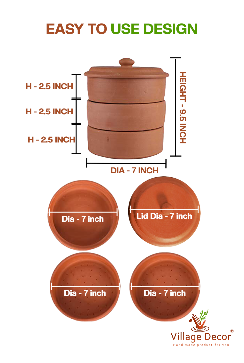 Earthen Clay Sprout Box (3 container)