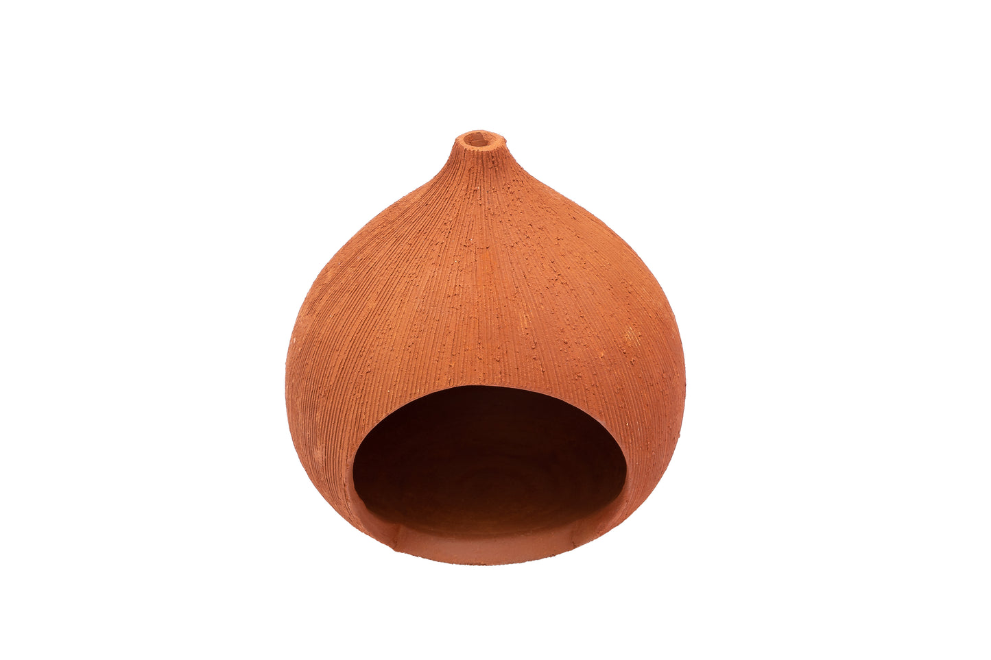 Terracotta Coconut Shape lamp Holder with lamp, Height - 5 inch