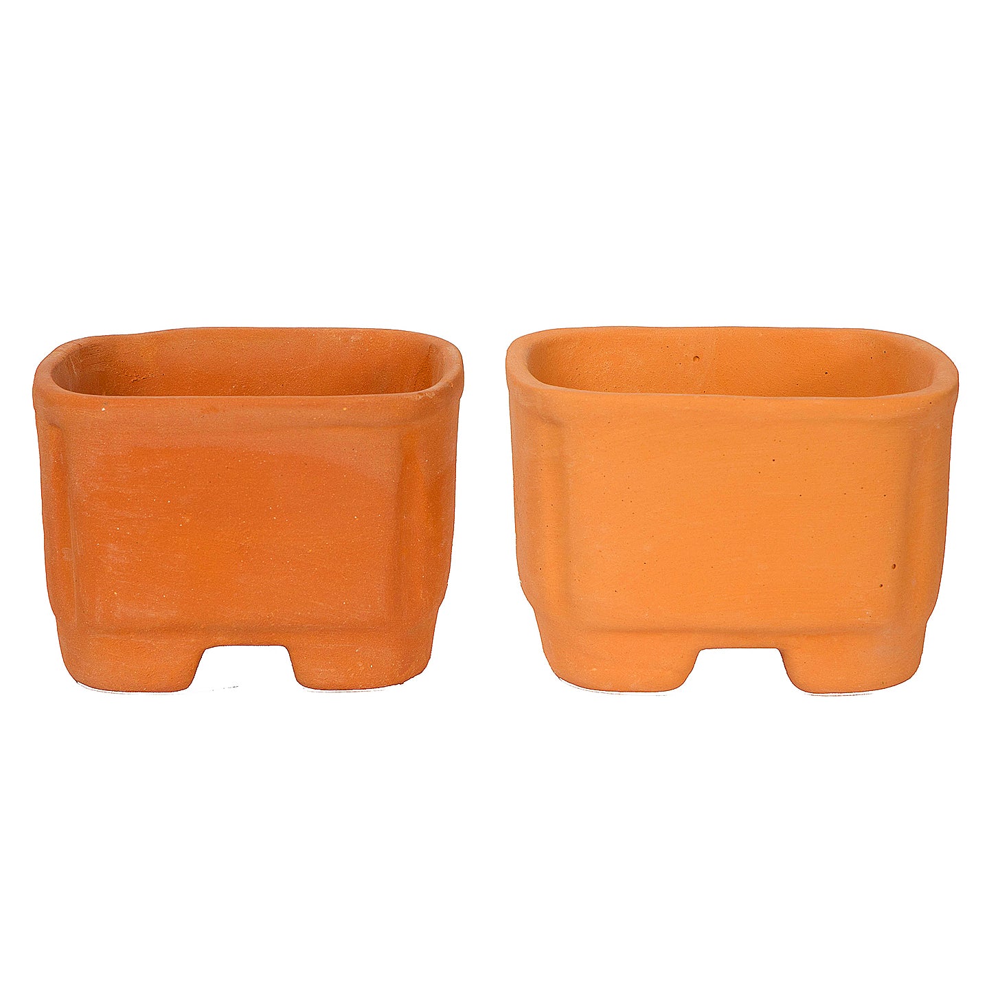 Terracotta Square Shape Bonsai Pot Pack of 2- (Width 3.7 inch)